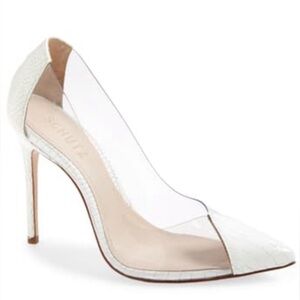 🔥SCHUTZ Cendi PVC Pump Croc embossed White pumps Sz 8
